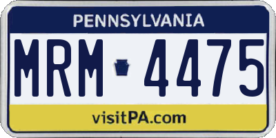 PA license plate MRM4475