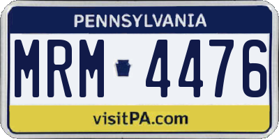 PA license plate MRM4476