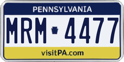 PA license plate MRM4477