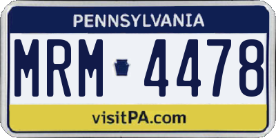PA license plate MRM4478
