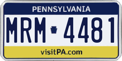 PA license plate MRM4481