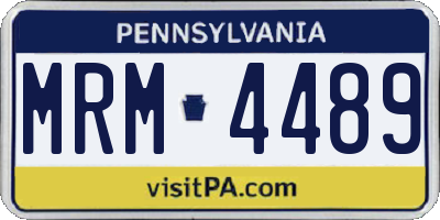 PA license plate MRM4489