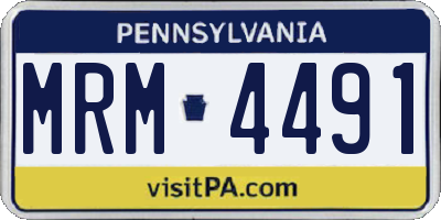 PA license plate MRM4491