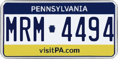 PA license plate MRM4494