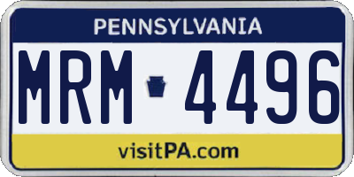 PA license plate MRM4496