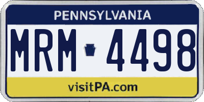 PA license plate MRM4498