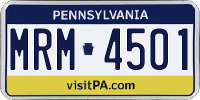 PA license plate MRM4501