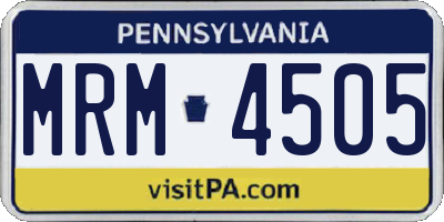 PA license plate MRM4505