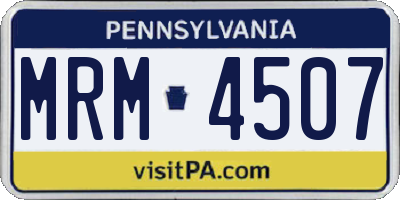 PA license plate MRM4507