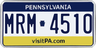 PA license plate MRM4510