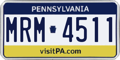 PA license plate MRM4511