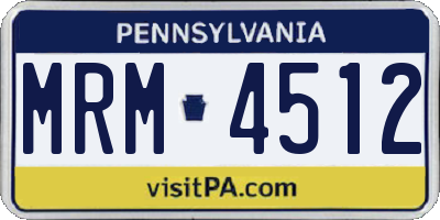 PA license plate MRM4512