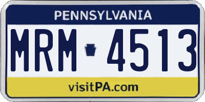 PA license plate MRM4513
