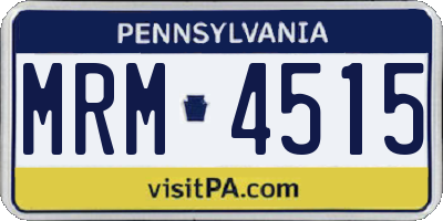 PA license plate MRM4515