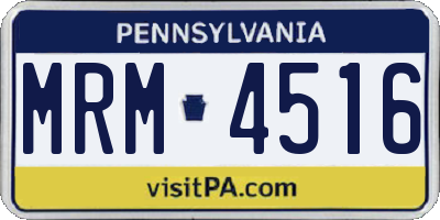 PA license plate MRM4516