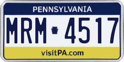 PA license plate MRM4517
