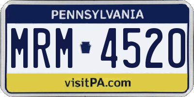 PA license plate MRM4520