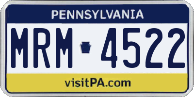 PA license plate MRM4522