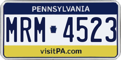 PA license plate MRM4523