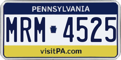 PA license plate MRM4525