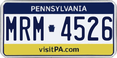 PA license plate MRM4526