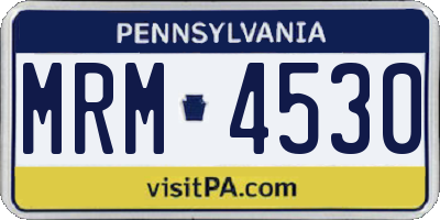 PA license plate MRM4530