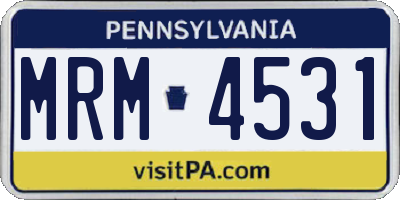 PA license plate MRM4531
