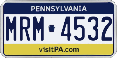 PA license plate MRM4532