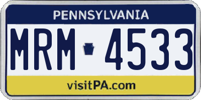 PA license plate MRM4533