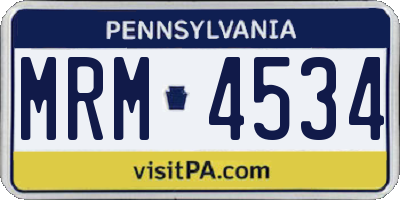 PA license plate MRM4534
