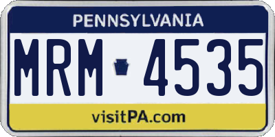 PA license plate MRM4535