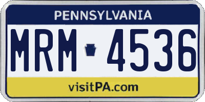 PA license plate MRM4536
