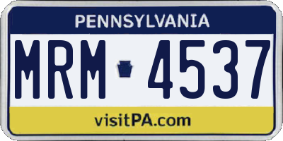 PA license plate MRM4537