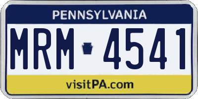 PA license plate MRM4541