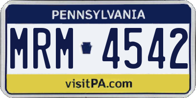 PA license plate MRM4542
