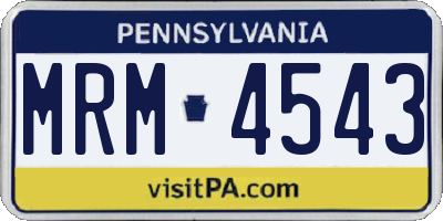 PA license plate MRM4543