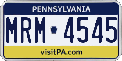 PA license plate MRM4545