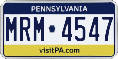 PA license plate MRM4547