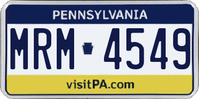 PA license plate MRM4549