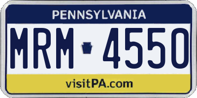 PA license plate MRM4550