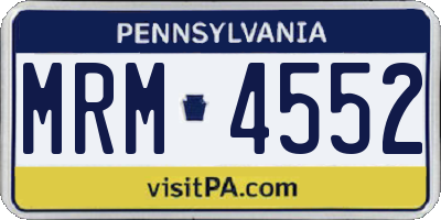 PA license plate MRM4552