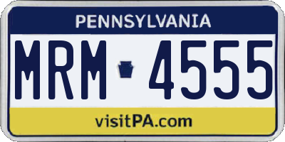 PA license plate MRM4555