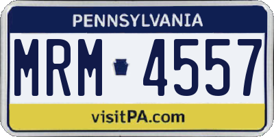 PA license plate MRM4557