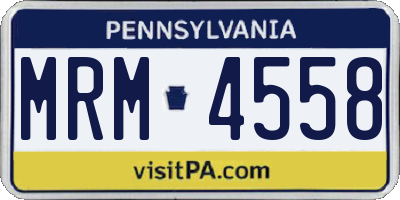PA license plate MRM4558