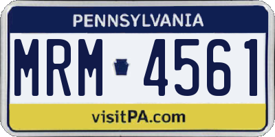 PA license plate MRM4561