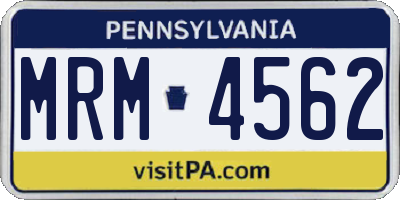 PA license plate MRM4562