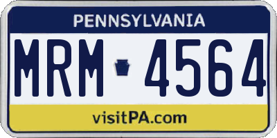 PA license plate MRM4564