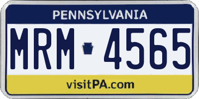 PA license plate MRM4565