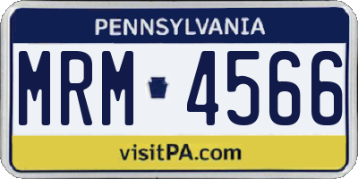 PA license plate MRM4566