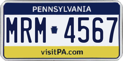 PA license plate MRM4567